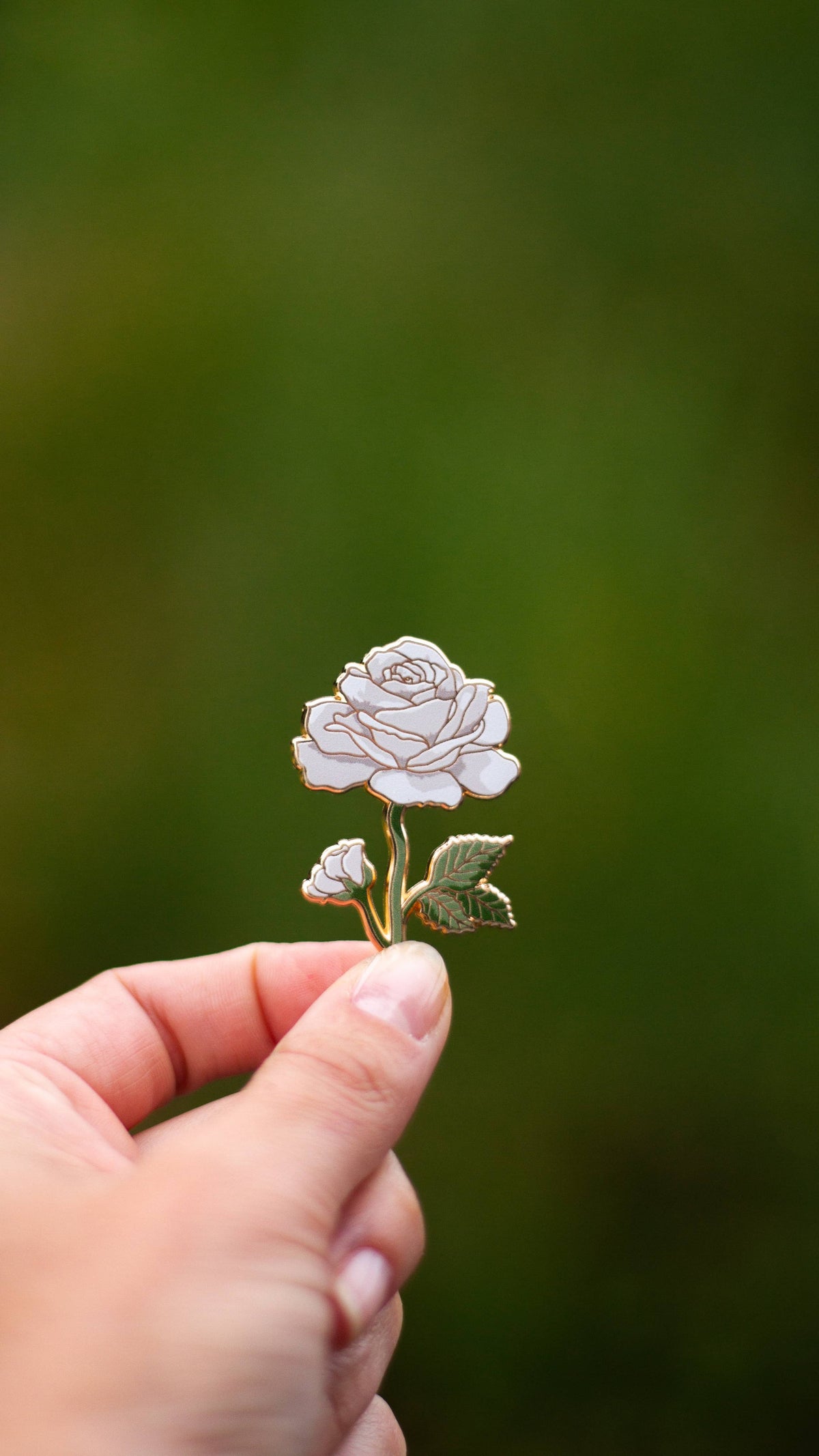 The Gray Muse - Rose (White) Enamel Pin