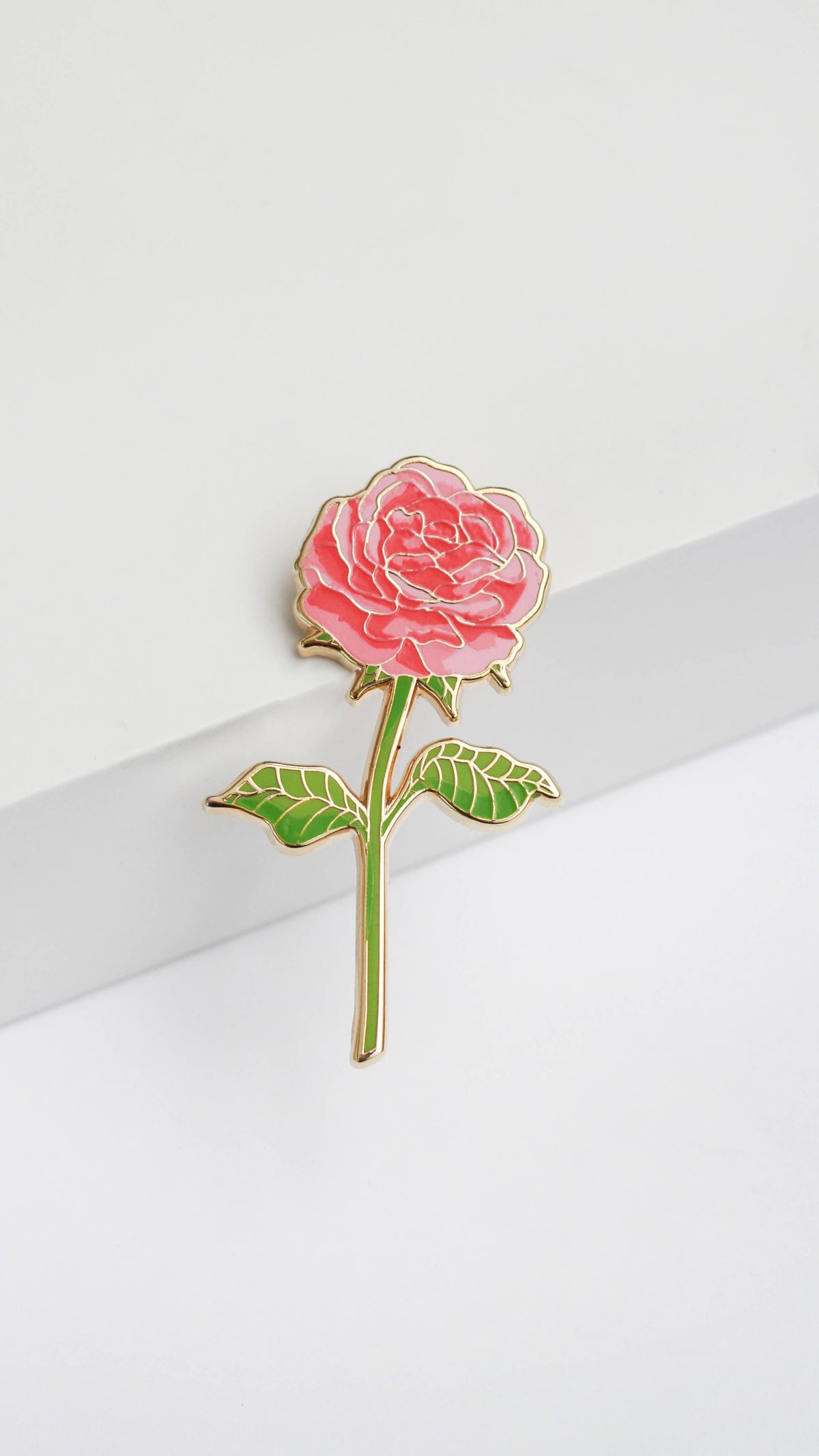 The Gray Muse - Pink Rose Enamel Pin