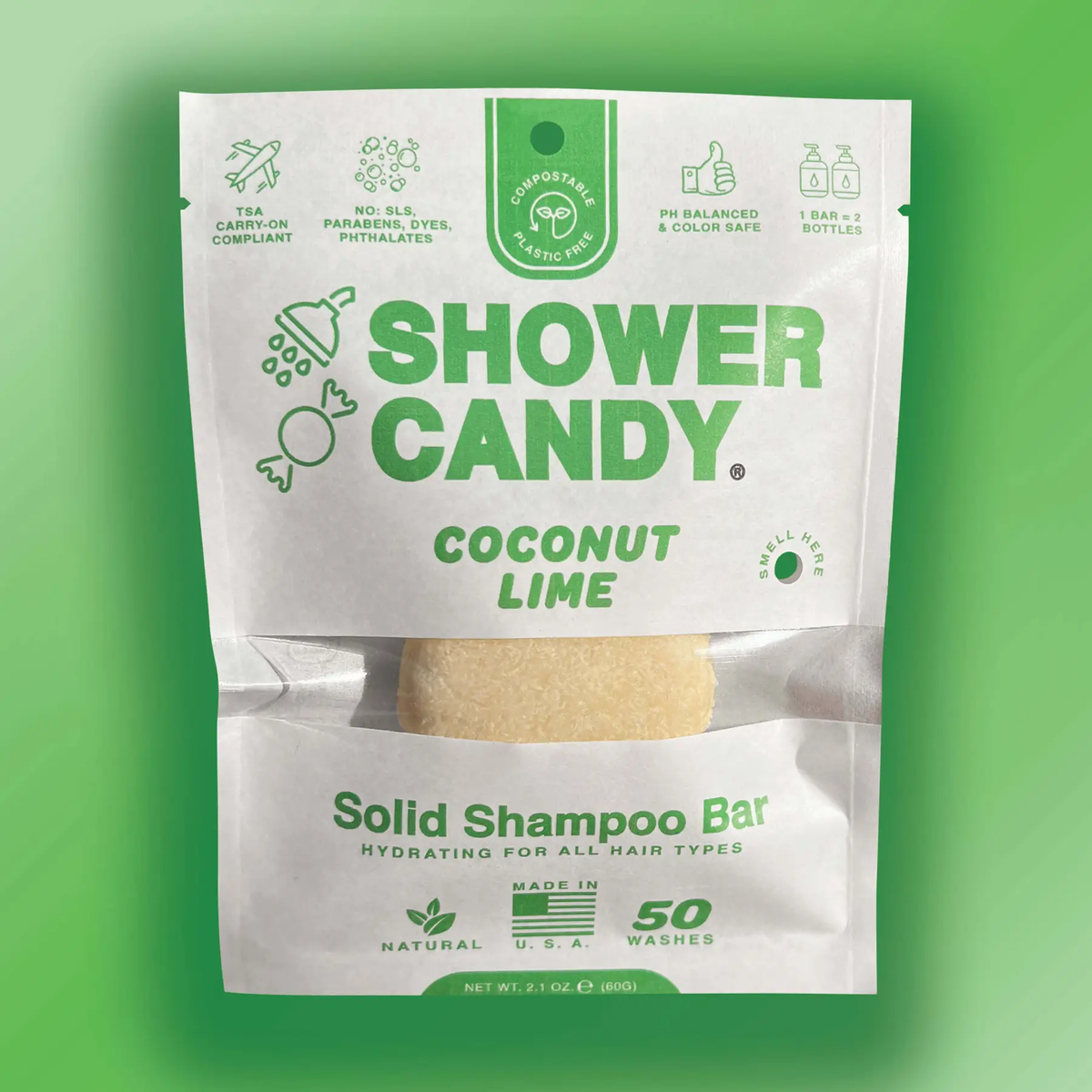 Shower Candy - Coconut Lime Solid Shampoo Bar