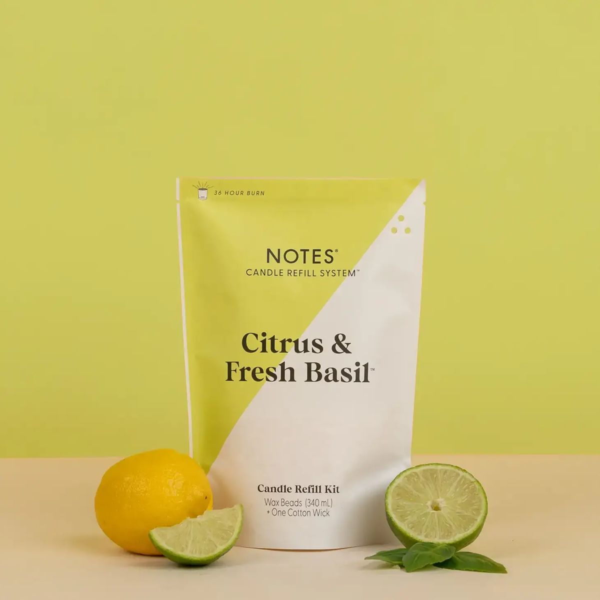 NOTES® Citrus &amp; Fresh Basil - Candle Refill