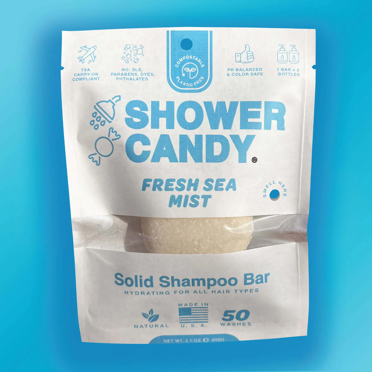 Shower Candy - Fresh Sea Mist Shampoo Bar