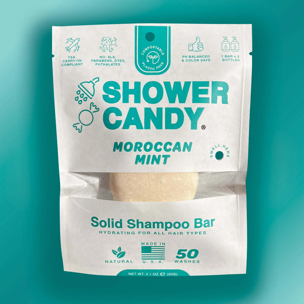 Shower Candy - Moroccan Mint Natural Shampoo Bar