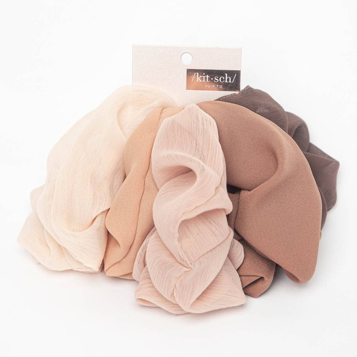 KITSCH - Crepe Scrunchies 5pc - Terra Cotta