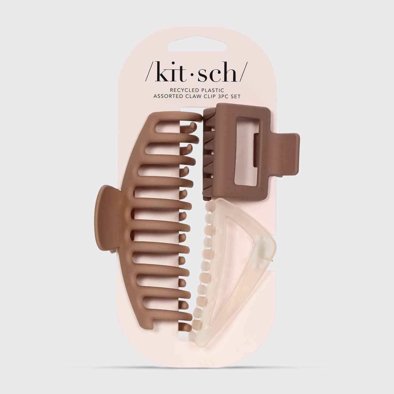 Kitsch - Eco-Friendly Chain Claw Clip 3PC Set - Neutral