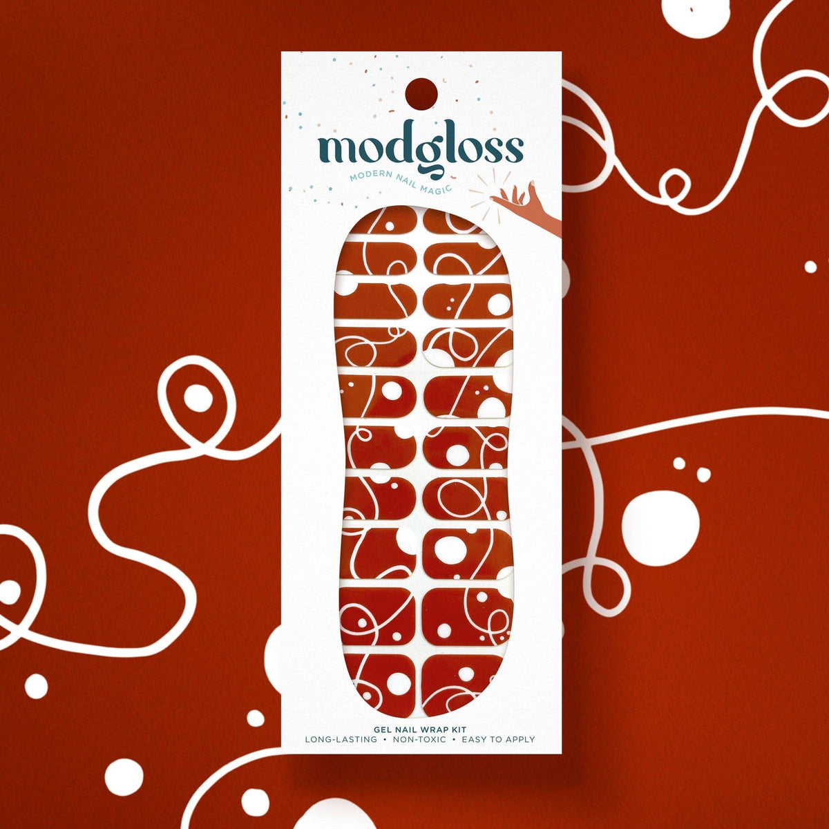 Modgloss - &#39;In the Loop&#39; Bold Red Nail Art Wrap Kit