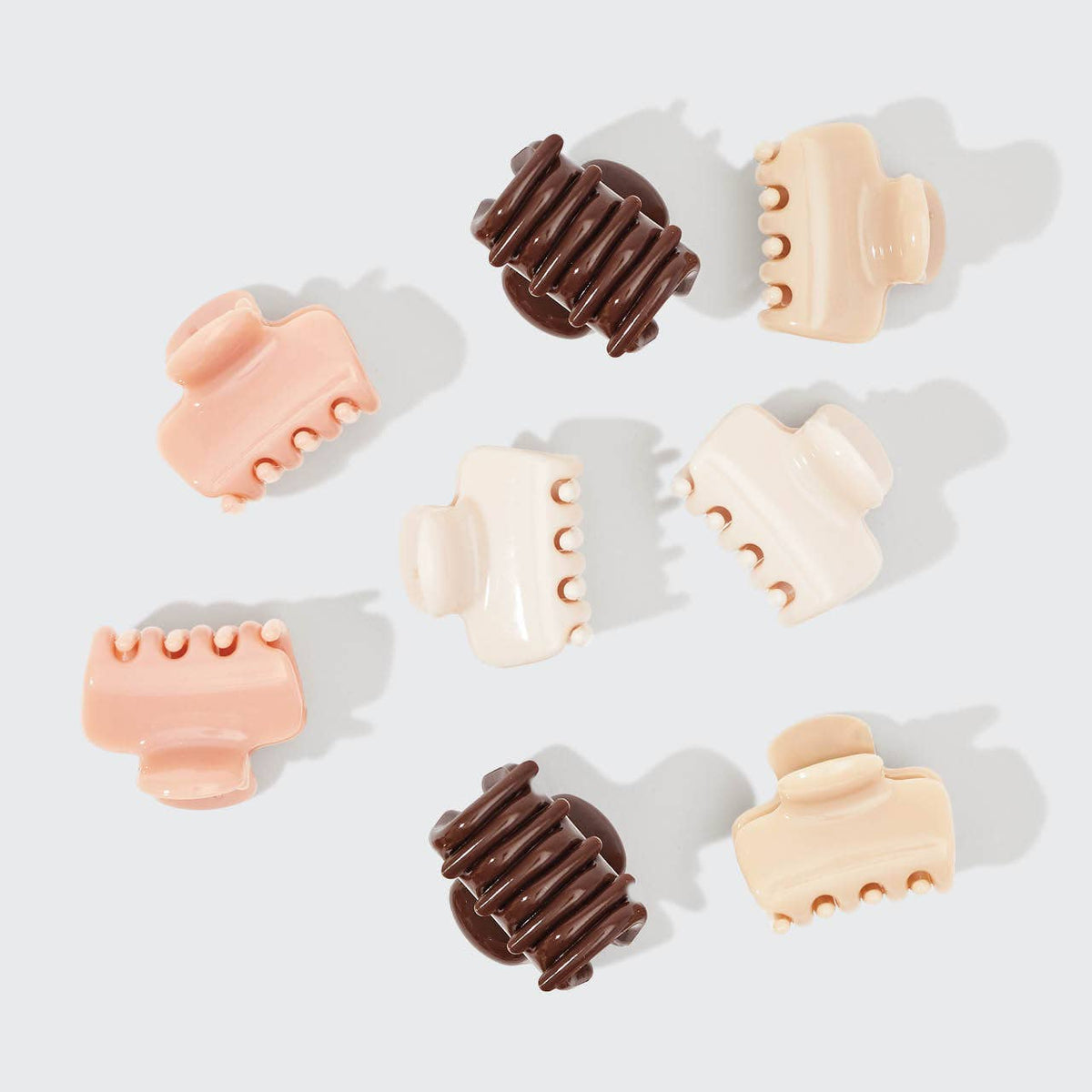KITSCH - Recycled Plastic Mini Cloud Claw Clips 8pc Set - Rosewood